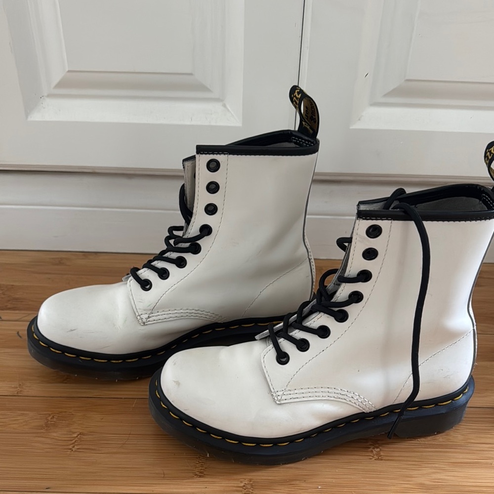 Dr. Martens White and Black Boots